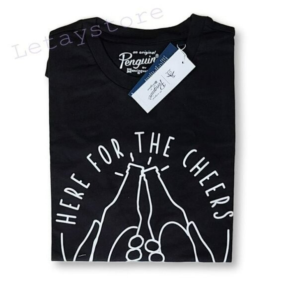 NWT ORIGINAL PENGUIN Cheers Graphic Print Tee Cotton T-Shirt - Picture 3 of 3